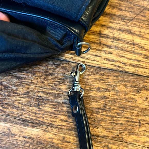 Gianni Bernini convertible wristlet shoulder bag black smooth leather - Picture 10 of 13